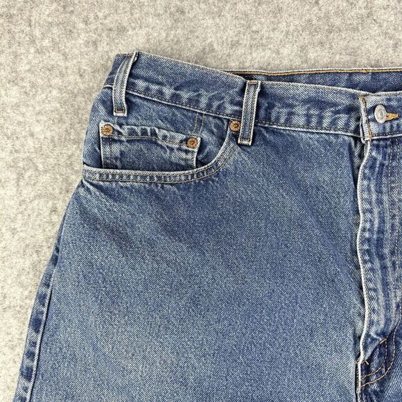 Vintage Levis 505 Jean Short Jorts Mens 40 Blue Med Wash Cut Regular Fit Y2K 7" - Picture 2 of 14